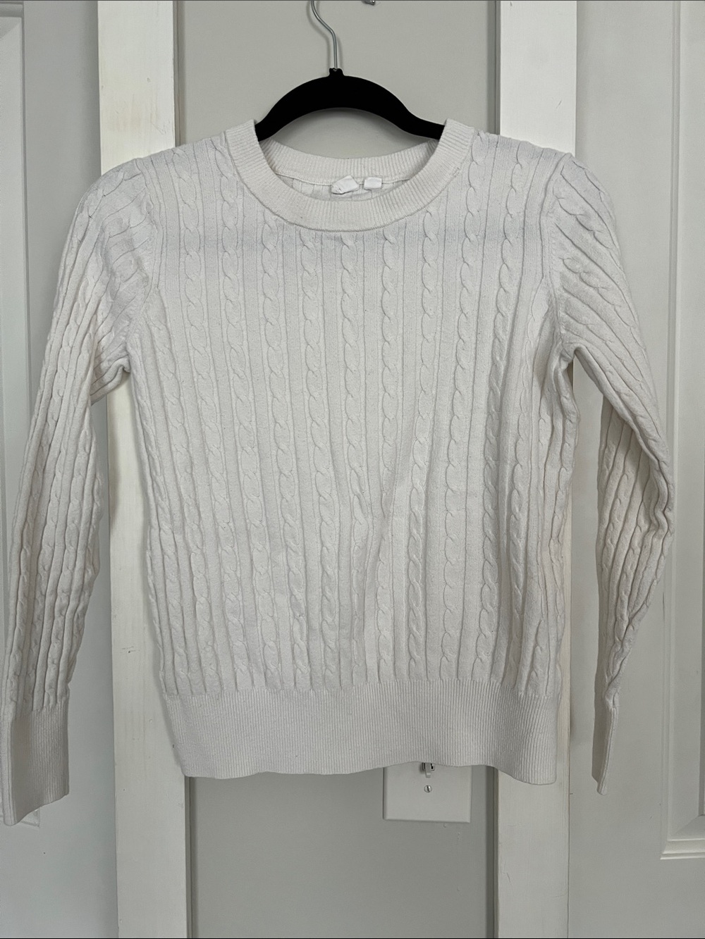 GAP Cable Knit Crewneck Sweater - White